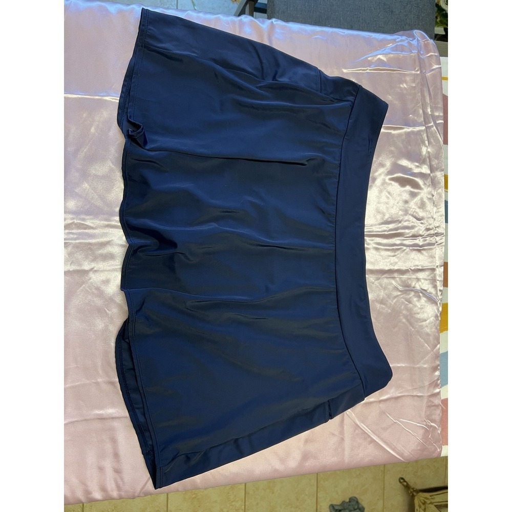 Septangle Women's Solid Blue Athletic Shorts Nylon/Spandex Plus Gym & Training